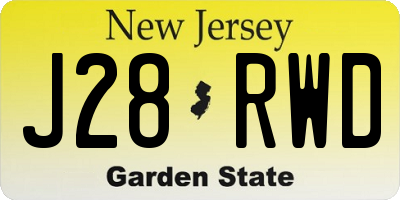 NJ license plate J28RWD