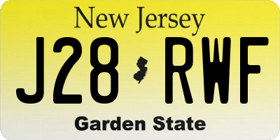 NJ license plate J28RWF