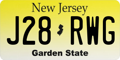 NJ license plate J28RWG
