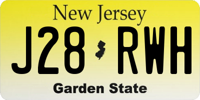 NJ license plate J28RWH