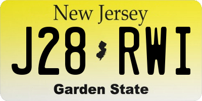 NJ license plate J28RWI