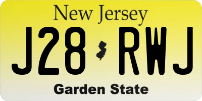 NJ license plate J28RWJ