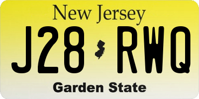 NJ license plate J28RWQ