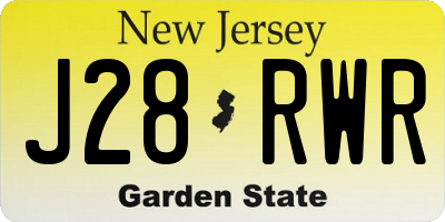 NJ license plate J28RWR