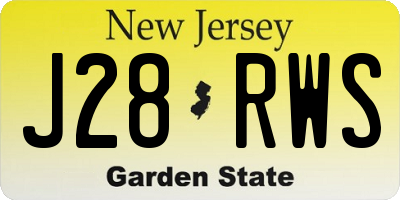 NJ license plate J28RWS