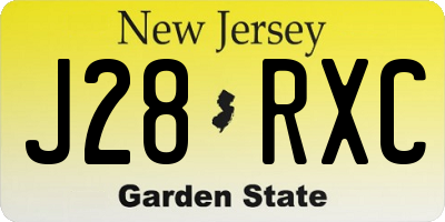 NJ license plate J28RXC