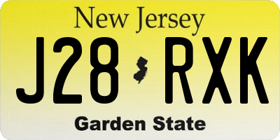 NJ license plate J28RXK