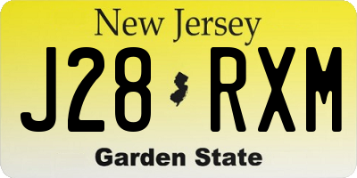 NJ license plate J28RXM