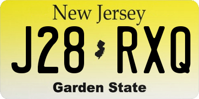 NJ license plate J28RXQ