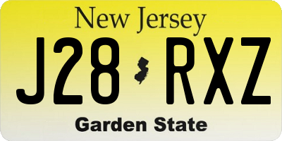 NJ license plate J28RXZ