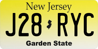 NJ license plate J28RYC