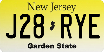 NJ license plate J28RYE