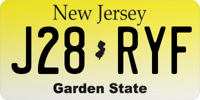 NJ license plate J28RYF