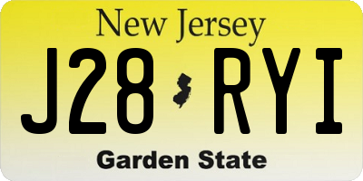 NJ license plate J28RYI