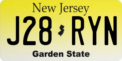 NJ license plate J28RYN