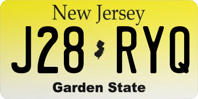NJ license plate J28RYQ