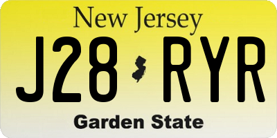 NJ license plate J28RYR