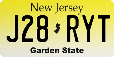 NJ license plate J28RYT