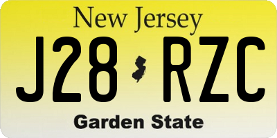 NJ license plate J28RZC