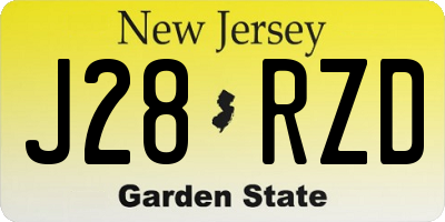 NJ license plate J28RZD