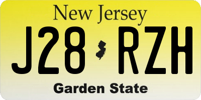 NJ license plate J28RZH