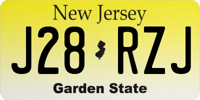NJ license plate J28RZJ
