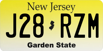 NJ license plate J28RZM