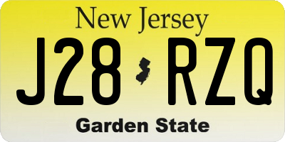 NJ license plate J28RZQ