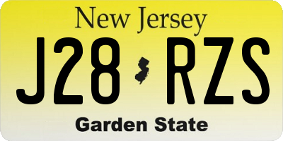NJ license plate J28RZS