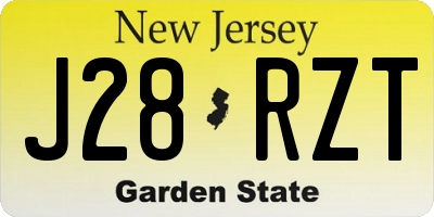 NJ license plate J28RZT
