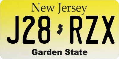 NJ license plate J28RZX