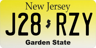 NJ license plate J28RZY