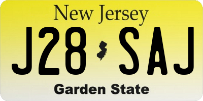 NJ license plate J28SAJ