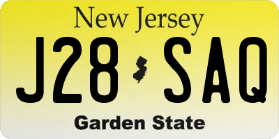 NJ license plate J28SAQ