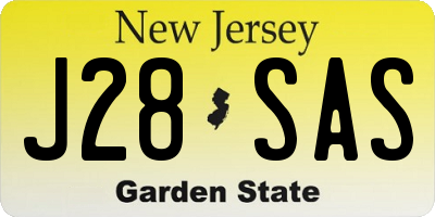 NJ license plate J28SAS