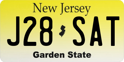 NJ license plate J28SAT
