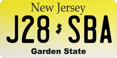 NJ license plate J28SBA
