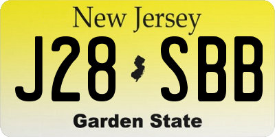 NJ license plate J28SBB