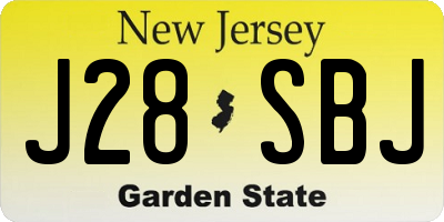 NJ license plate J28SBJ