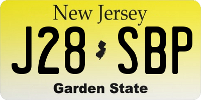 NJ license plate J28SBP