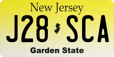NJ license plate J28SCA