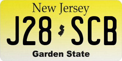 NJ license plate J28SCB
