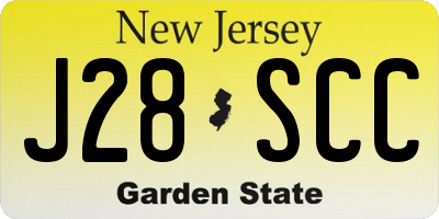 NJ license plate J28SCC