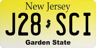 NJ license plate J28SCI