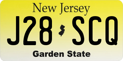 NJ license plate J28SCQ