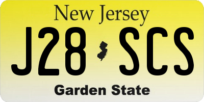 NJ license plate J28SCS