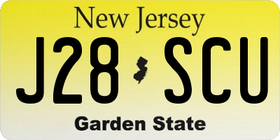 NJ license plate J28SCU