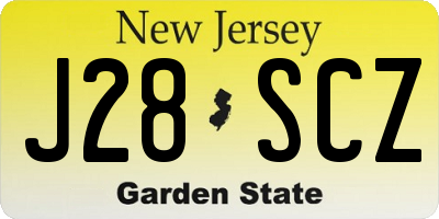 NJ license plate J28SCZ