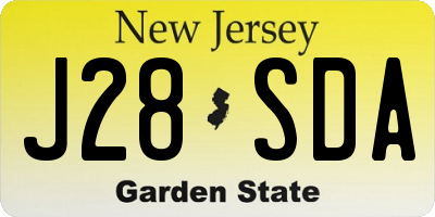NJ license plate J28SDA