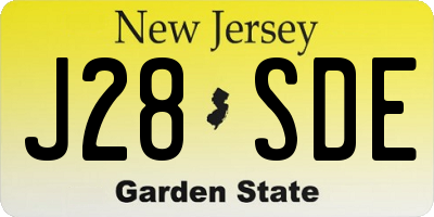 NJ license plate J28SDE